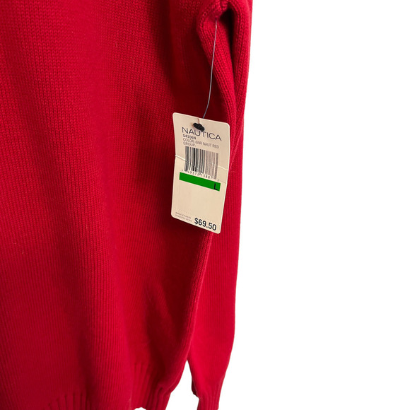 NWT Nautica Red Crewneck Sweater - Picture 3 of 6